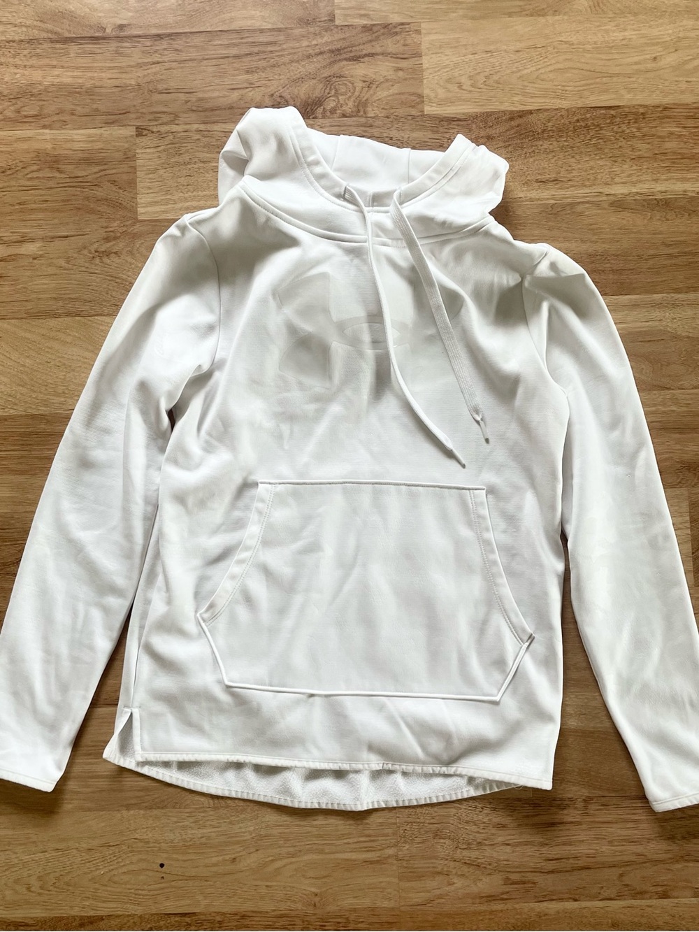 Under Armour White Hooded Pullover Sweatshirt (XS)